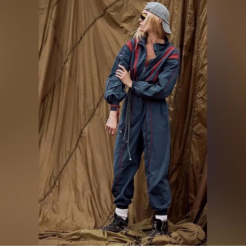 FREE PEOPLE Movement Go For Gold Onesie Blue Jumpsuit